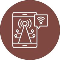 Hotspot Line Multi Cirlce Icon vector