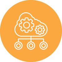 Cloud Settings Line Multi Cirlce Icon vector