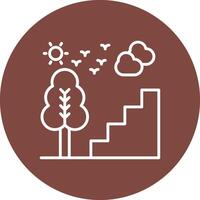 Staircase Line Multi Cirlce Icon vector