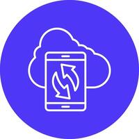 Data Synchronization Line Multi Cirlce Icon vector
