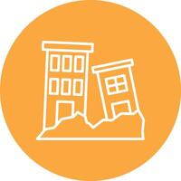 Earthquake Line Multi Cirlce Icon vector