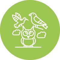 Birds Line Multi Cirlce Icon vector