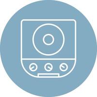 Cooktop Line Multi Cirlce Icon vector