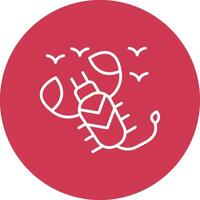 Scorpion Line Multi Cirlce Icon vector
