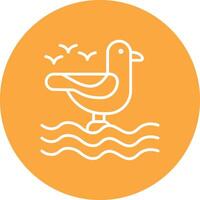 Seagull Line Multi Cirlce Icon vector