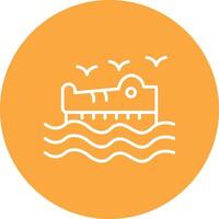 Crocodile Line Multi Cirlce Icon vector