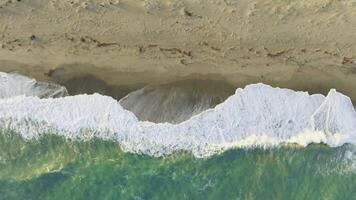 Rough Sea With Beach Nature Background Overhead Vertical Relaxing In Sicily video