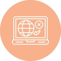 No Internet Line Multi Cirlce Icon vector