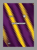 A vibrant abstract background with diagonal yellow and purple stripes, dotted patterns vector