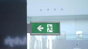 emergency exit door inside of a building video