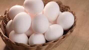 close up of eggs in a bowl. video