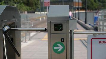 A Modern Turnstile Installation at a Public Transit Station Location video