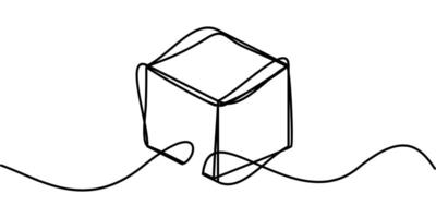 continuous line drawing of box symbol. abstract line art illustration vector