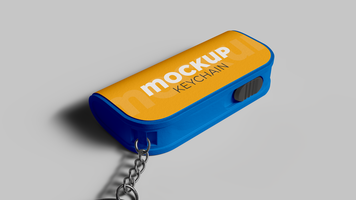 key ring model with lantern in the background top view from the side psd