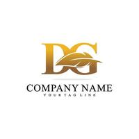 the initials DG with feathers. vector