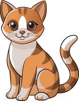 a cartoon cat sitting down on a white background vector