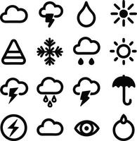 Linear Weather Symbols Set vector