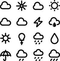 Sleek Weather Icons Set vector