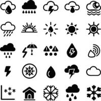 Outline Weather Icons Set vector
