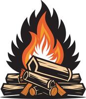 Abstract Flame Design Silhouette vector