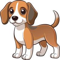 Happy and Playful Beagle Dog Cartoon vector