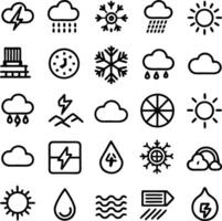 Weather Icons in Minimal Style vector