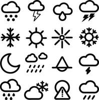 Flat Line Weather Icons vector