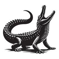 Stylized Alligator Outline Design with Minimalist Aesthetics vector