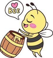 Smiling Bee and Honey Container vector
