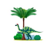 Cartoon prehistoric Hypacrosaurus dino characte. vector