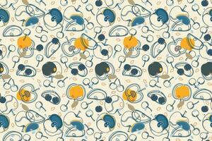 Apple fruit with cherry abstract seamless repeat pattern vector