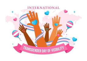 March 31 Transgender Day of Visibility with Flags and Symbols in Flat Design vector