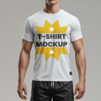 Clean and simple white tshirt mockup for showcasing custom designs and apparel products psd