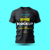 Black tshirt mockup design for apparel product showcase and simple t shirt mockup presentation psd