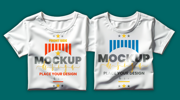 Realistic folded white t shirt mockup design template for tshirt mockup projects presentation psd
