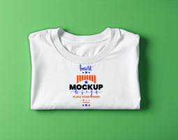 Professional white t shirt mockup design with folded tshirt template for apparel mockup projects psd