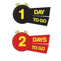 A clock that says 1 day or 2 days left on it vector