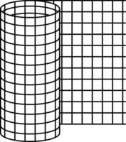 rolled wire mesh icon set vector