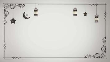 3D black and white frame background ramadhan, suitable for product promotion sale and greeting holiday video