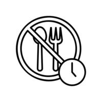 Fasting icon with prohibition on eating and drinking during the day vector