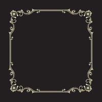 Square ornamental frame on black background vector
