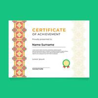 Certificate Design Template with Vertical Chinese Geometric Ornament vector