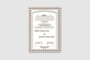 Marriage Certificate Template Design vector
