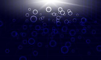 dark abstract background with perspective grid and soft circle bubbles. bright light. vector