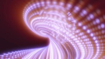 Abstract image of a fluid wave pattern in shades of purple with a glowing, dynamic effect, resembling a smooth flow or energy pulse in a futuristic setting background video