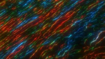 Vibrant multicolored electric streams flow dynamically, offering a bold and futuristic aesthetic, perfect for tech and art projects background video