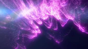 Abstract purple stream of light with digital textures, creating a dynamic energy effect in a dark space video
