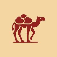 a camel with clouds on its back vector
