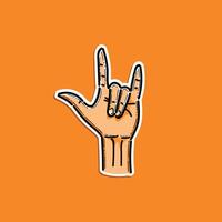Love Hand Sign illustration design isolated in an orange background. ILY Diversity Raised Up Hand Gesture. Unity concept with I love you sign language. vector