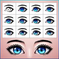 infographic step by step create anime eye vector
